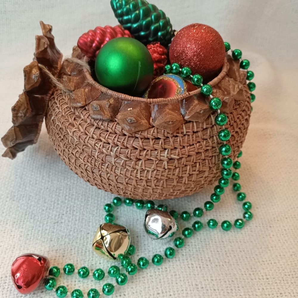 Handwoven Pine Needle Vase
